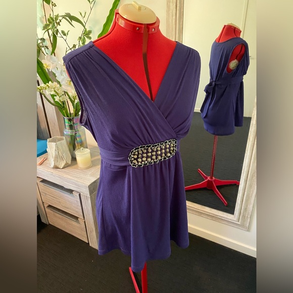 (💰3 for $15) Size 16, Target sleeveless purple Tunic Top - Picture 4 of 8